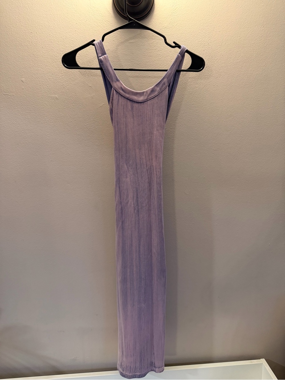 Young Fabulous & Broke Lavender Ribbed Open Back Maxi Dress Small Purple Wash